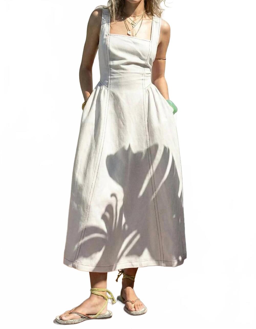NEW ILLA ILLA contrast stitch dress in cream